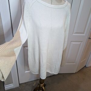 Chico's Cream and Tan Knit Sweater